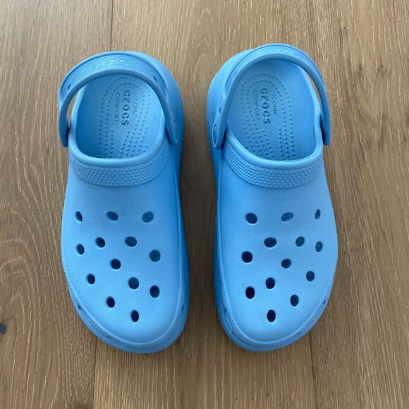 CROCS Shoes Women 7 Classic Platform Clogs Blue 207521 Lightweight Men 5 - Picture 4 of 13